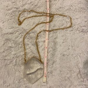 BCP jewelry clear quartz and gold tone necklace, stunning!